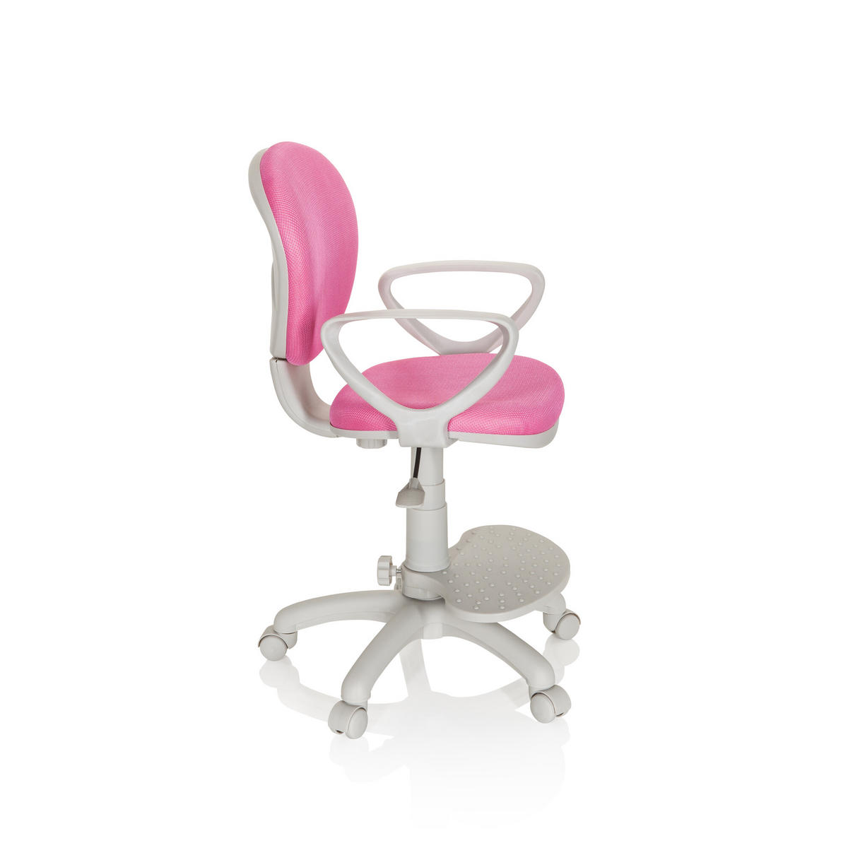 MLADINSKI VRTLJIVI STOL umetna masa siva, pink  - pink/siva, Basics, umetna masa (53/83-95/51cm) - MID.YOU