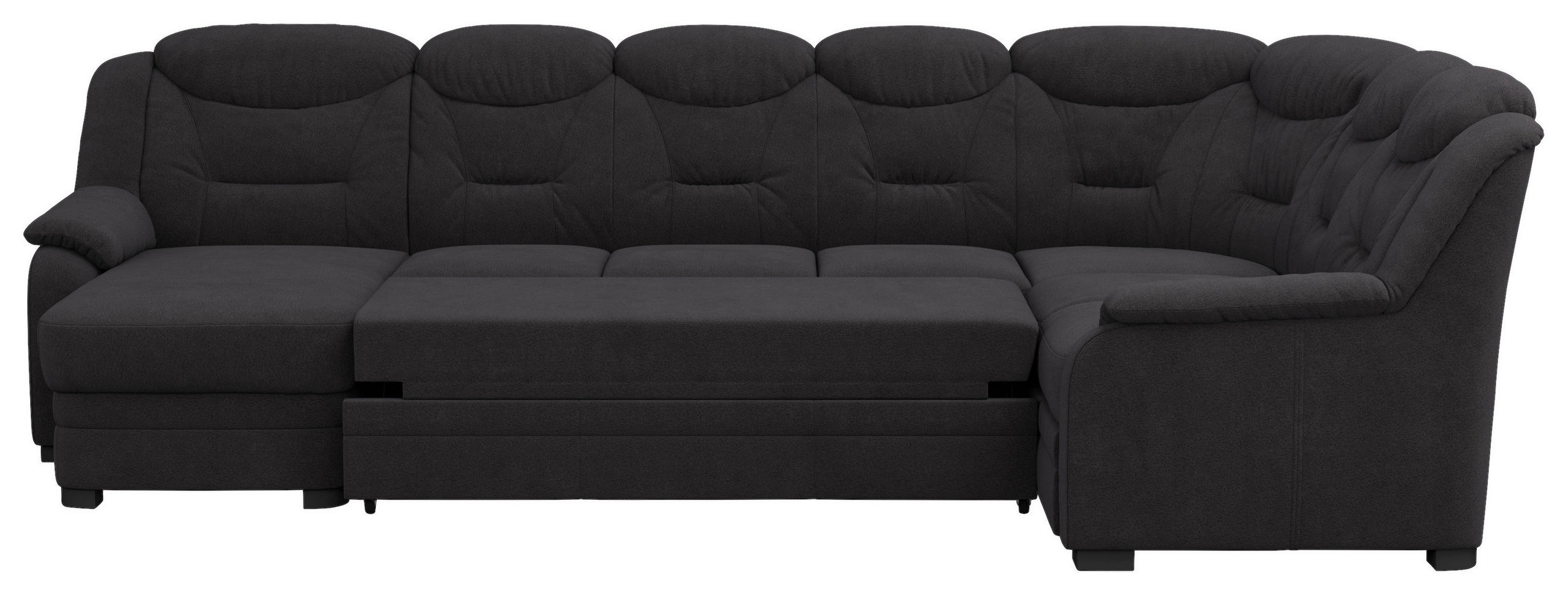 WOHNLANDSCHAFT in Chenille Schwarz  - Schwarz, Basics, Kunststoff/Textil (162/330/211cm) - MID.YOU