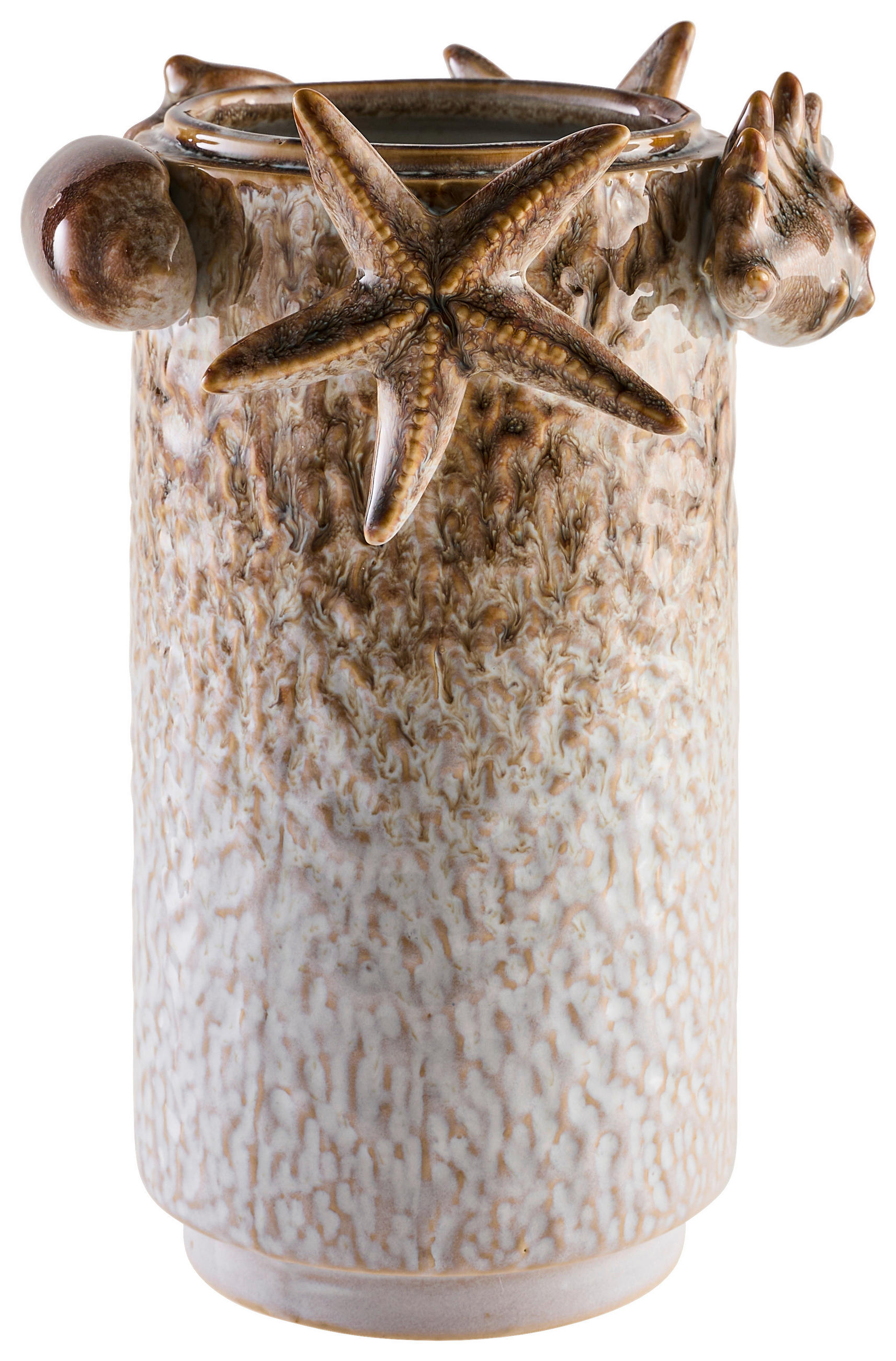 Ambia Home Vase Braun, Weiß 20 cm