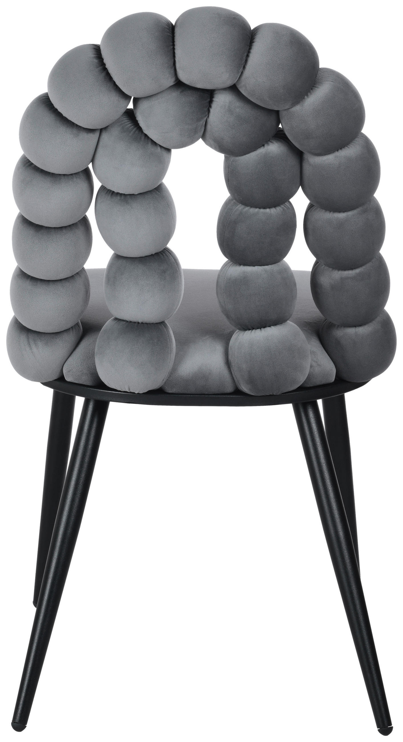 STUHL  in Eisen Samt Holz, Metall, Textil  - Schwarz/Grau, MODERN, Holz/Textil (47/87/61cm) - Livetastic