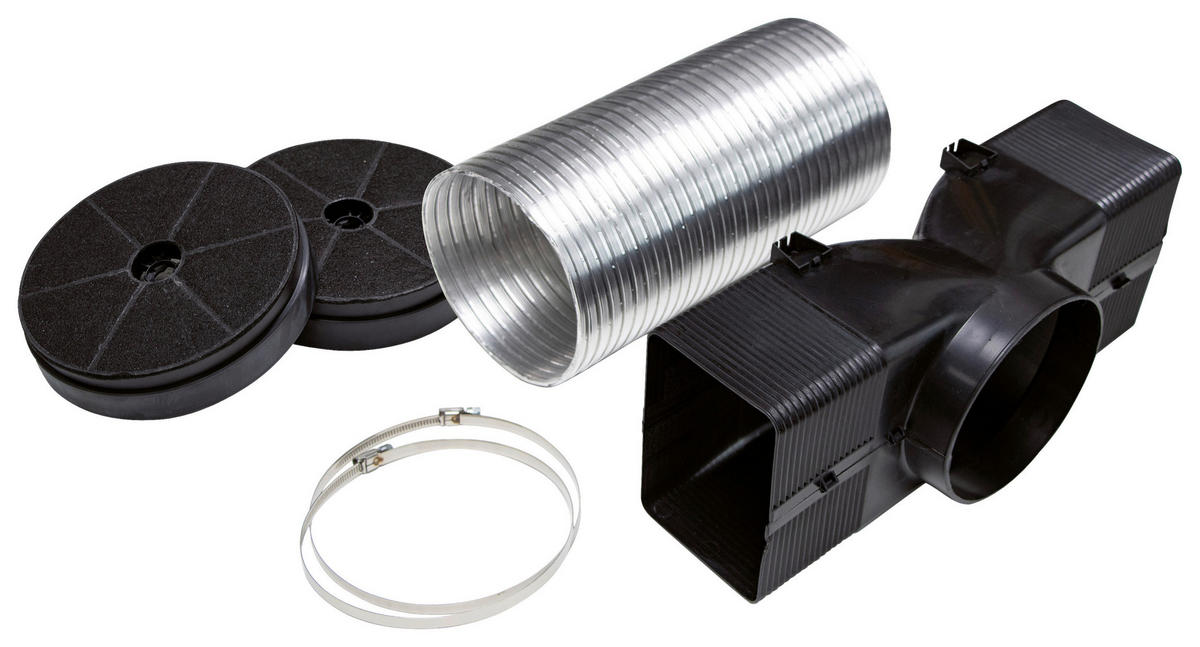 UMLUFTSET STU710  - Edelstahlfarben/Schwarz, Basics, Kunststoff - Oranier