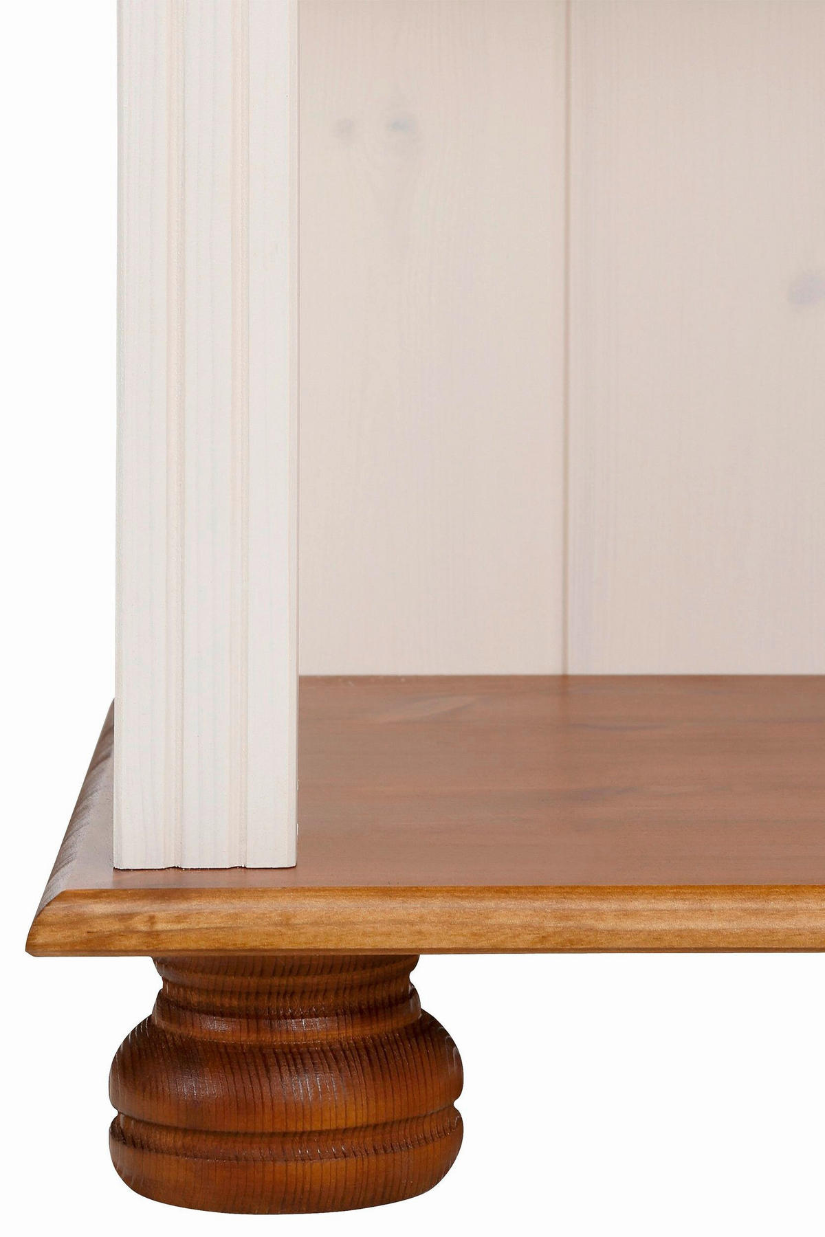 REGAL Kiefer massiv Weiß, Honig  - Weiß/Honig, Design, Holz (77/181/31cm) - MID.YOU