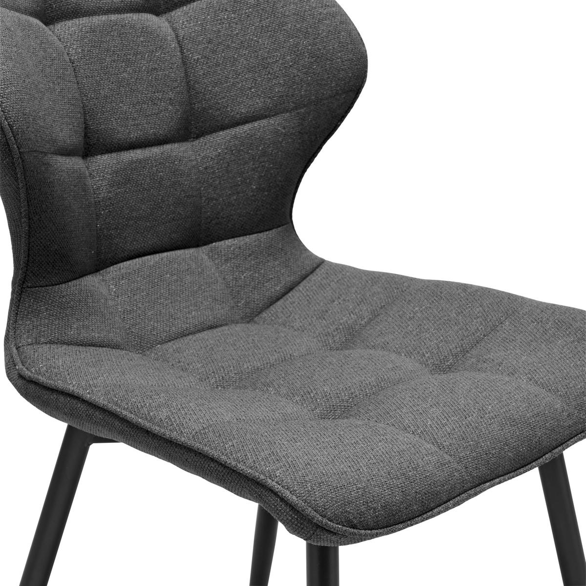 STUHL Webstoff Dunkelgrau Pappel Sperrholz  - Dunkelgrau/Schwarz, LIFESTYLE, Holz/Textil (47/82/59cm) - Livetastic