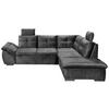 ECKSOFA in Mikrovelours Schwarz  - Schwarz, Konventionell, Kunststoff/Textil (265/217cm) - Carryhome