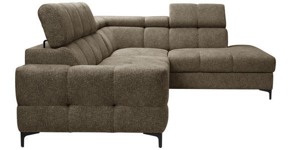 ECKSOFA in Struktur Dunkelgrün  - Dunkelgrün/Schwarz, MODERN, Textil/Metall (254/212cm) - Carryhome