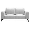 2-SITZER-SOFA in beflockt Hellgrau  - Hellgrau/Schwarz, Design, Holz/Textil (186/88/90cm) - MID.YOU