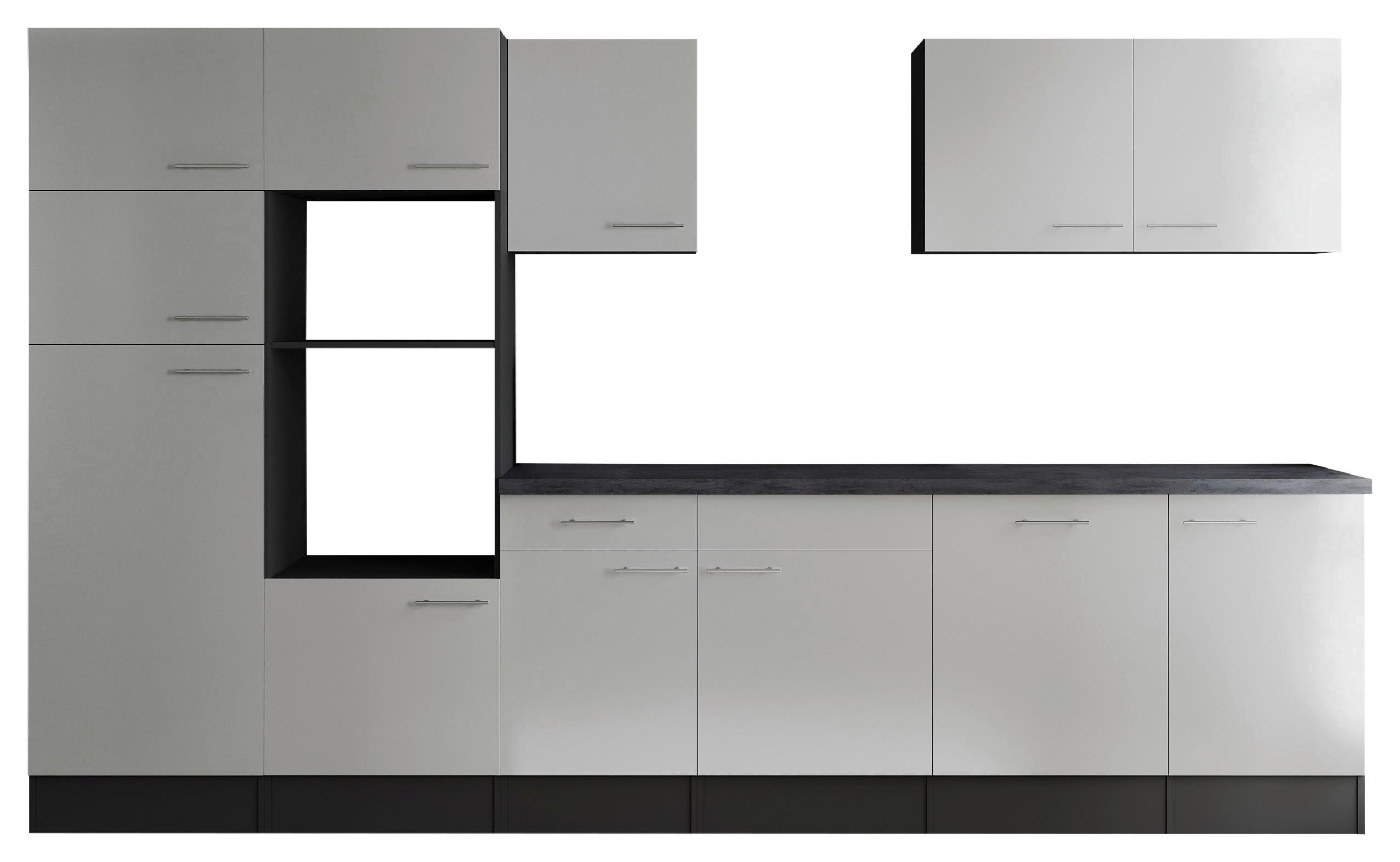 MODULKÖK UTAN VITVAROR 340 cm i grå, vit - vit/silver, Design, metall/trämaterial (340cm) - Respekta