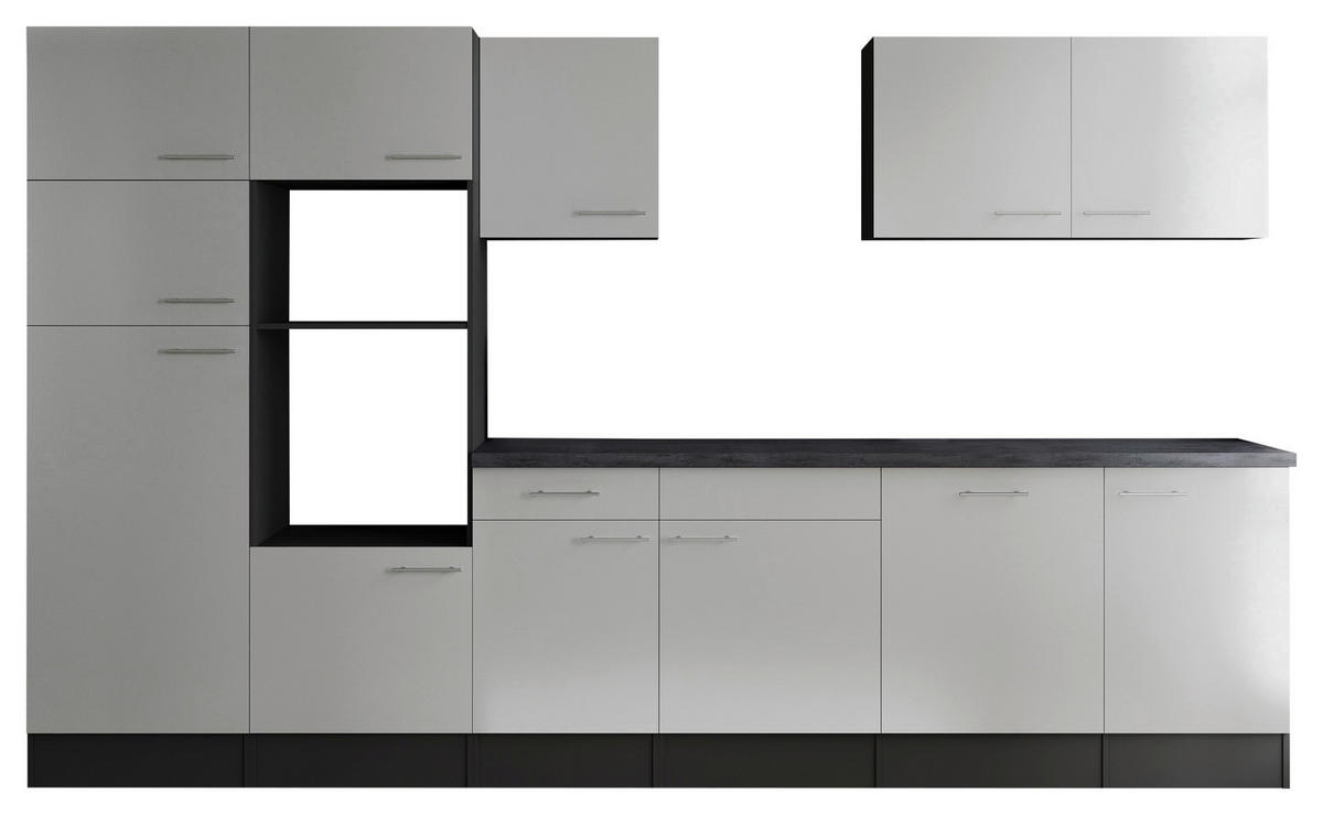 MODULKÖK UTAN VITVAROR 340 cm   i grå, vit  - vit/silver, Design, metall/trämaterial (340cm) - Respekta