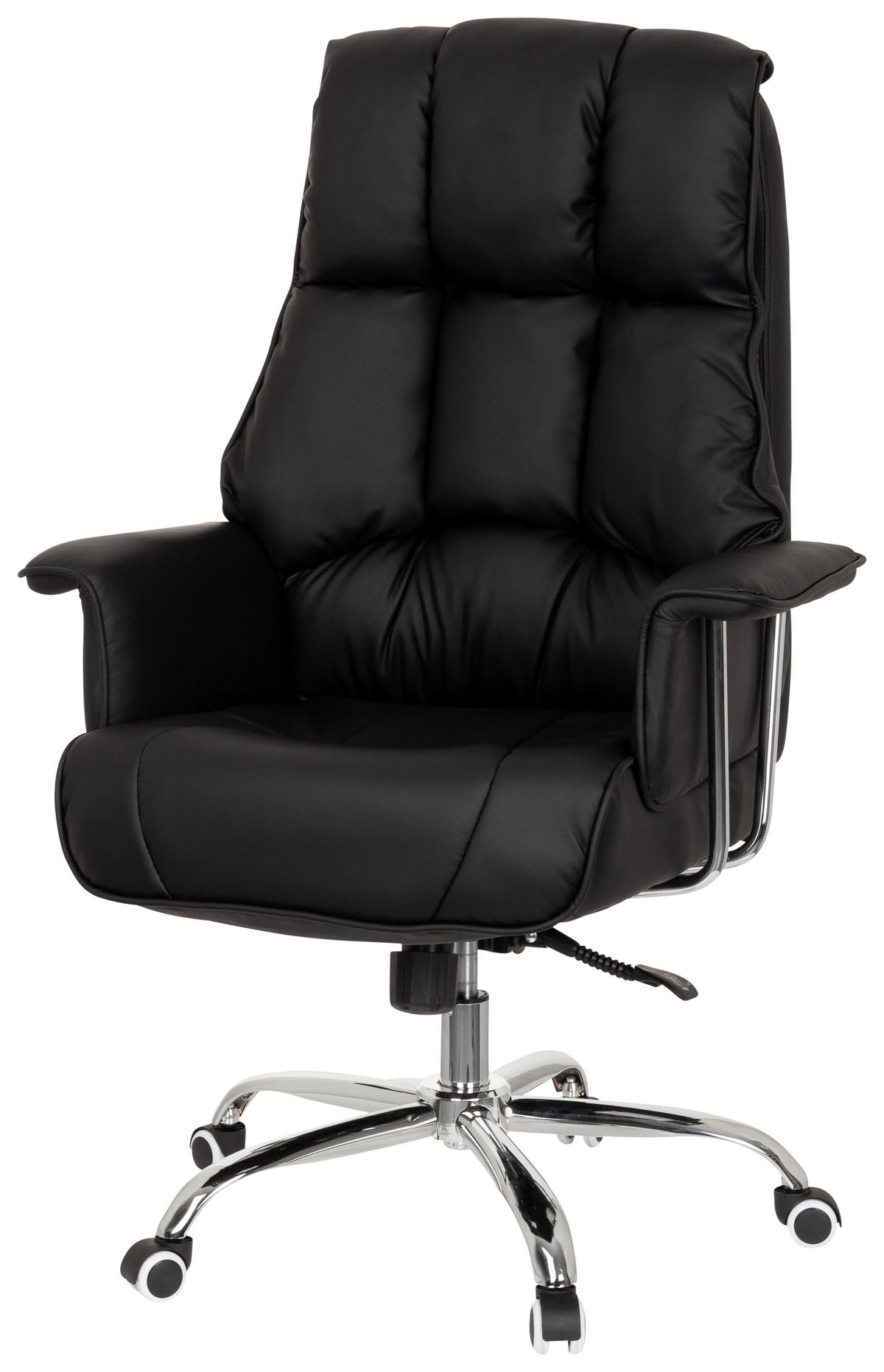 PISARNIŠKI STOL tekstil črna  - barve kroma/črna, Moderno, kovina/umetna masa (75/130/64cm) - MID.YOU