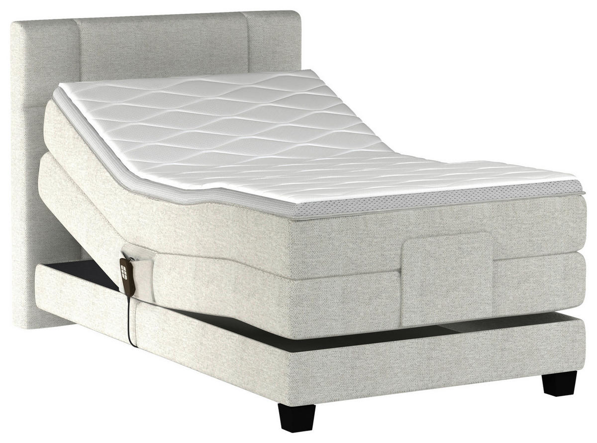 BOXSPRINGBETT 100/200 cm  in Beige  - Beige/Schwarz, KONVENTIONELL, Holz/Kunststoff (100/200cm) - Esposa