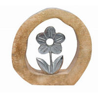 FLOARE DECORATIVĂ - culoare nichel/culoare natur, Lifestyle, lemn/metal (18/17/7cm)