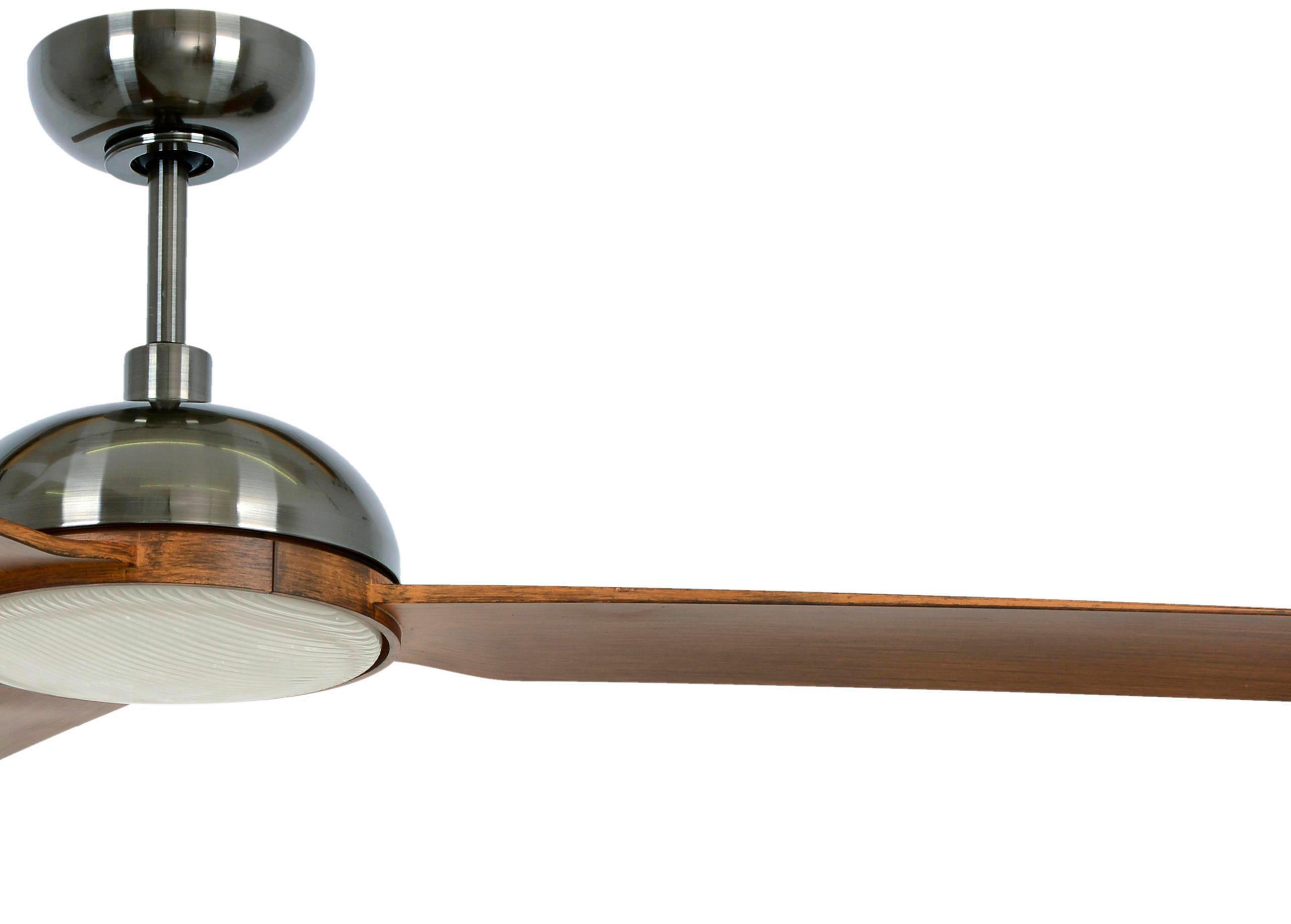 DECKENVENTILATOR 142 cm  - Chromfarben/Buchefarben, Trend, Kunststoff/Metall (142cm) - P & B