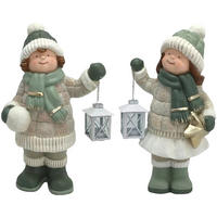 DEKORAČNÍ POSTAVIČKA - DÍTĚ - bílá/zelená, Lifestyle, kov/kámen (24/42,5/16cm) - X-Mas