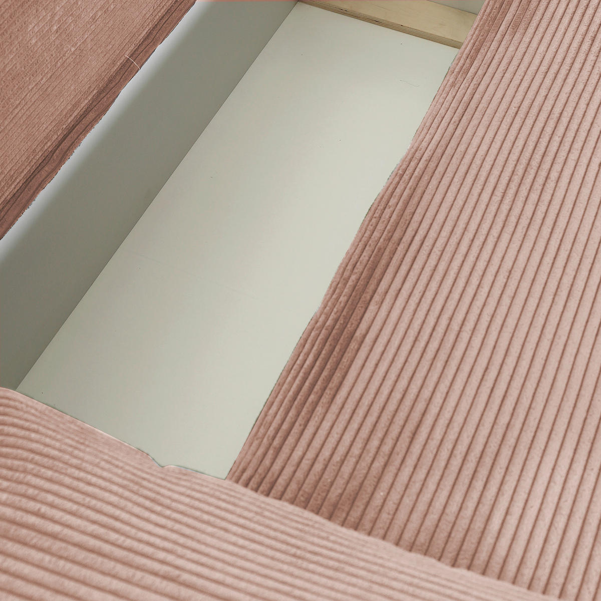 ECKSOFA in Cord Altrosa  - Schwarz/Altrosa, Konventionell, Kunststoff/Textil (266/180cm) - MID.YOU