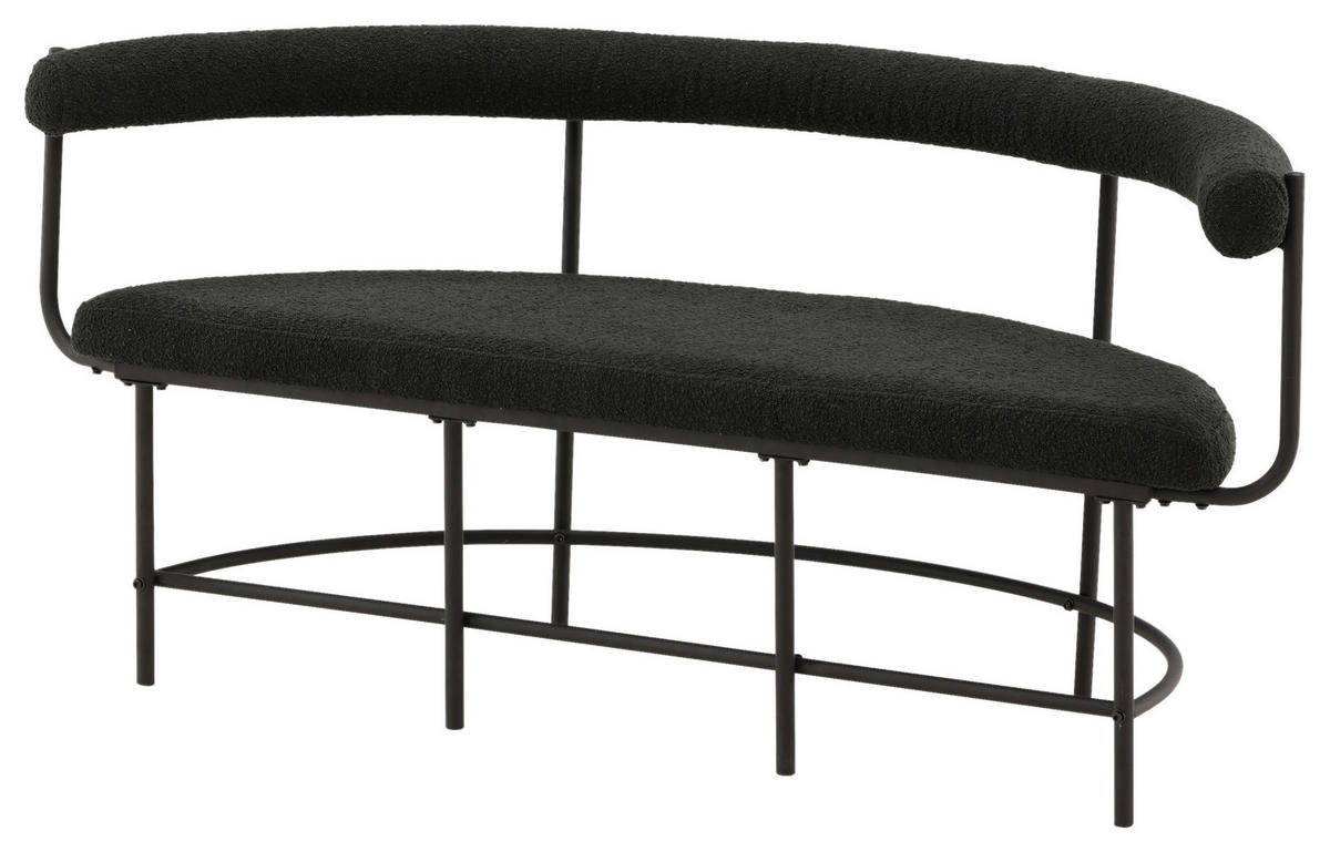 SITTBÄNK i metall, textil svart  - svart, Design, metall/textil (165/75/51cm) - Livetastic