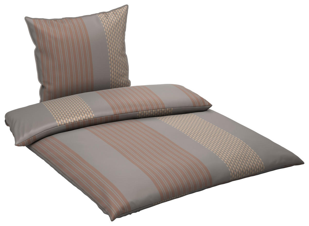 WENDEBETTWÄSCHE Satin 155/220 cm  - Grau, Textil (155/220cm) - Dieter Knoll