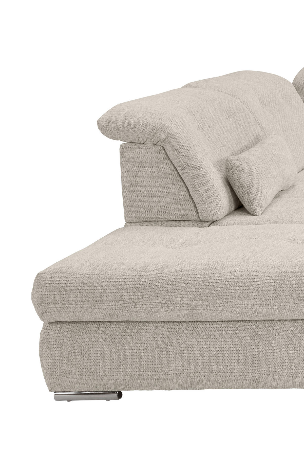 WOHNLANDSCHAFT in Chenille Beige  - Chromfarben/Beige, Design, Textil/Metall (254/376/195cm) - Livetastic