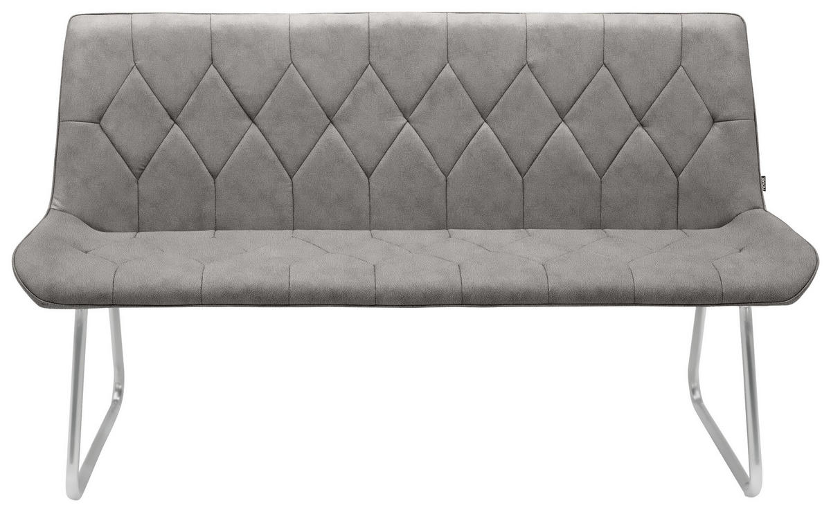 KLOP, les, kovina, tekstil siva, barve nerjavečega jekla  - barve nerjavečega jekla/siva, Design, kovina/tekstil (155/87/65cm) - Novel