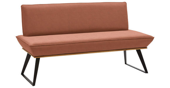 SITZBANK 180/87/64 cm in Schwarz, Eichefarben, Rotbraun - Rotbraun/Eichefarben, Design, Holz/Textil (180/87/64cm) - Voleo