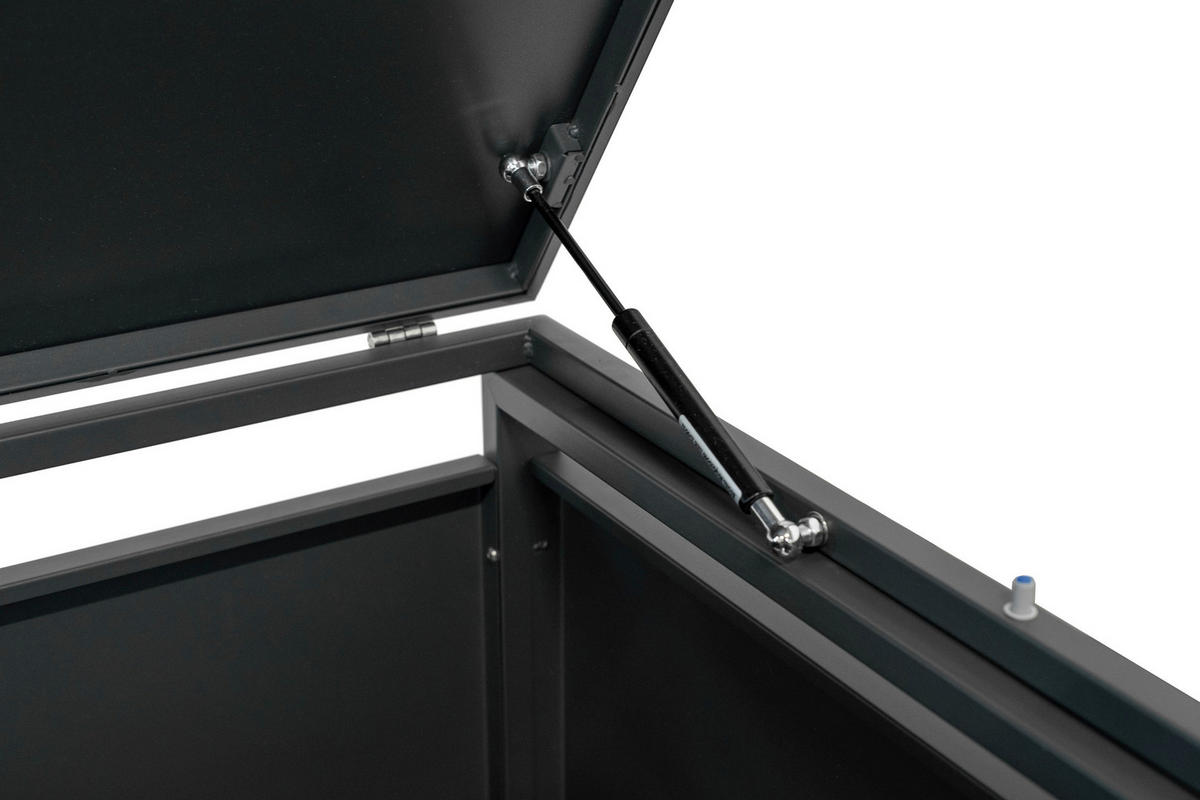 MÜLLTONNENBOX - Anthrazit/Naturfarben, Basics, Metall (80/116/132cm) - Ambia Garden