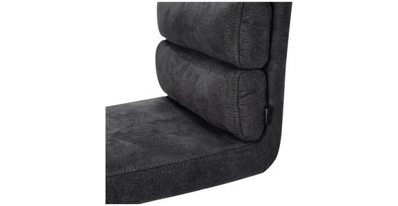 BARHOCKER Webstoff Anthrazit Eisen Stoffauswahl, Sitzfläche 360° drehbar  - Anthrazit/Schwarz, Design, Textil/Metall (42/90-117/58,5cm) - Novel