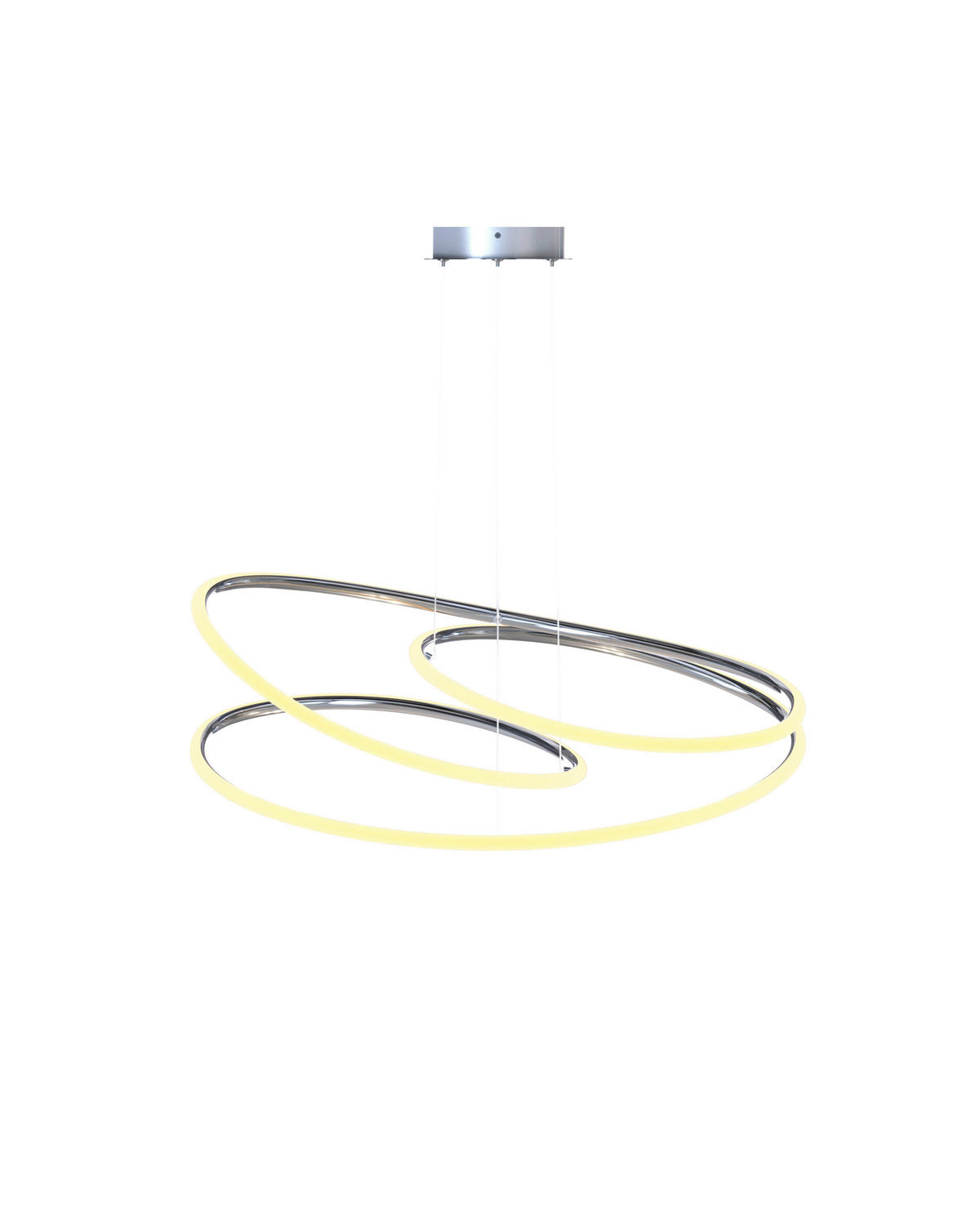 LED FÜGGŐLÁMPA 84,5/150 cm  - ezüst, Design, műanyag/fém (84,5/150cm) - Novel