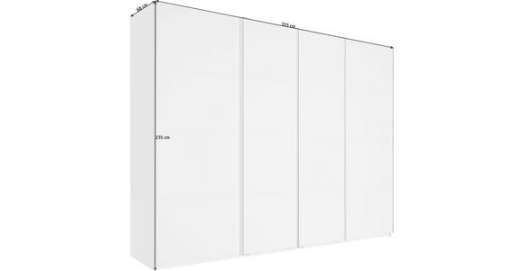 SCHWEBETÜRENSCHRANK 316/223/68 cm 4-türig Weiß  - Chromfarben/Weiß, Design, Glas/Holzwerkstoff (316/223/68cm) - Novel