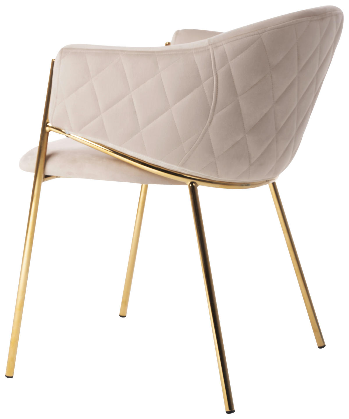 SCAUN CU BRAțE in auriu, bej  - bej/auriu, Design, metal/textil (60/78/53,5cm) - Ambia Home