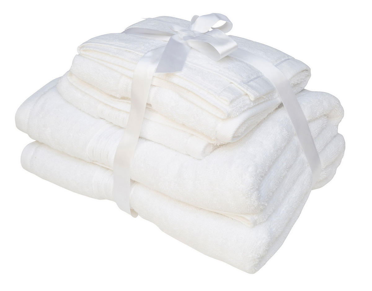 SET RUČNIKA 50/70/90/140 cm , bijela  POPPY  - bijela, Konvencionalno, tekstil (50/70/90/140cm)