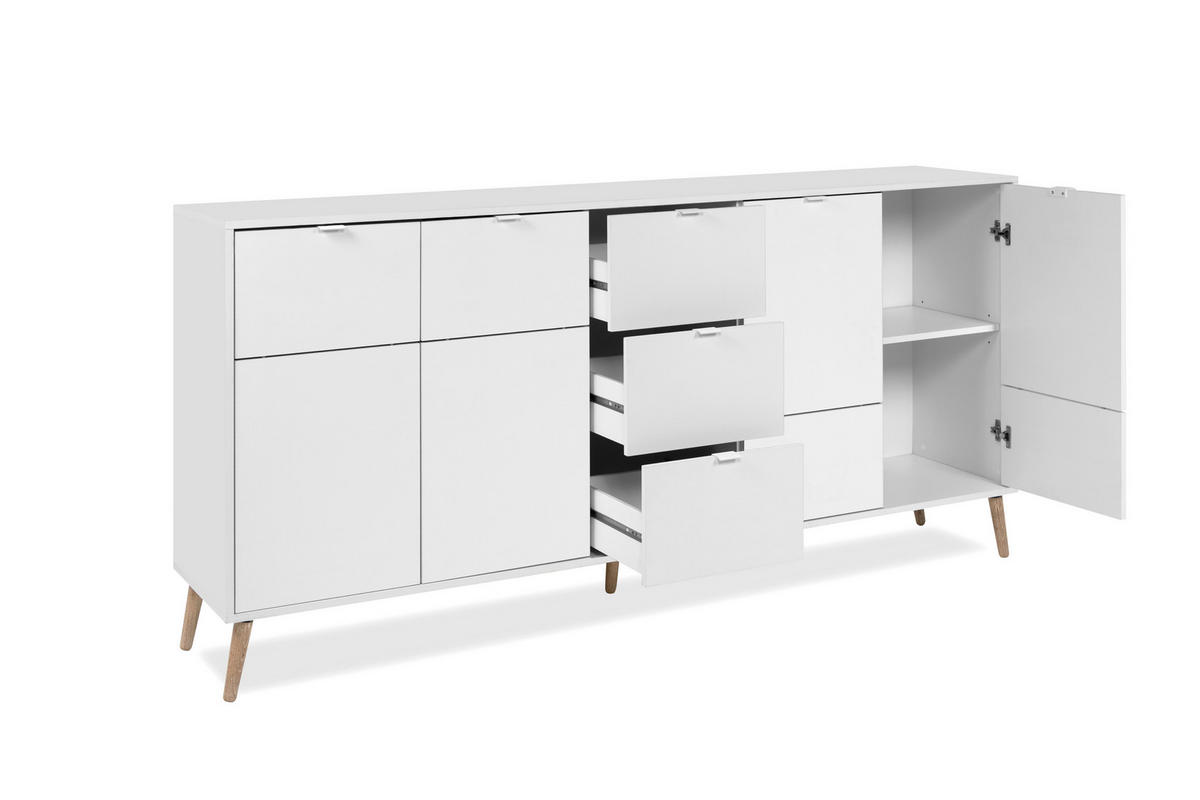 SIDEBOARD Geneva  in 190/90/40 cm  - Eichefarben/Weiß, Design, Holzwerkstoff/Kunststoff (190/90/40cm) - MID.YOU