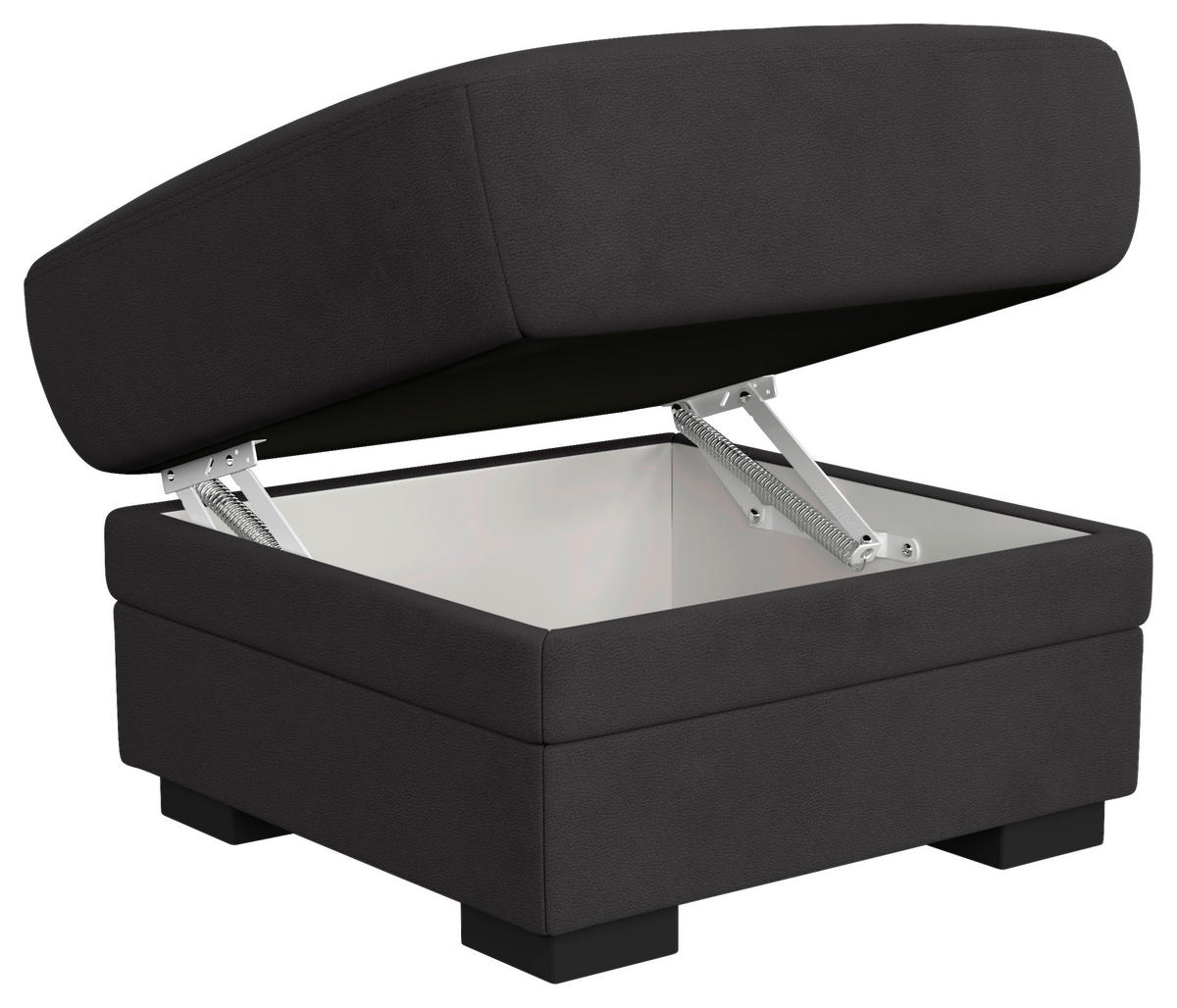 HOCKER Mikrofaser Anthrazit  - Anthrazit/Schwarz, Basics, Kunststoff/Textil (68/45/68cm) - MID.YOU