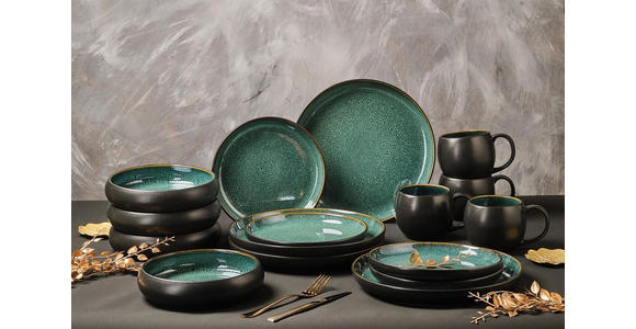 KOMBISERVICE Faro Grün 16-teilig  - Grün, Design, Keramik - Novel