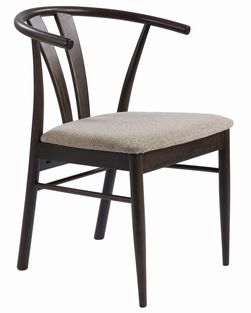 STOL bouclé  - greige/mörkbrun, Design, trä/textil (54/79/54cm) - Best Price