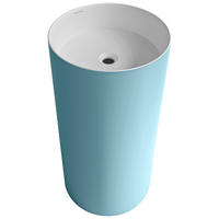 WASCHBECKEN  - Türkis/Weiss, Basics, Stein (43,7/86,5/43,7cm) - Dieter Knoll