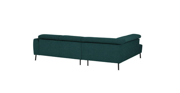 ECKSOFA in Struktur Petrol 205/280 cm - Petrol/Schwarz, Design, Textil/Metall (205/280cm) - Xora