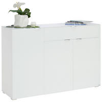 KOMMODE  in 137/92/42 cm  - Chromfarben/Weiß, Design, Glas/Holzwerkstoff (137/92/42cm) - Novel