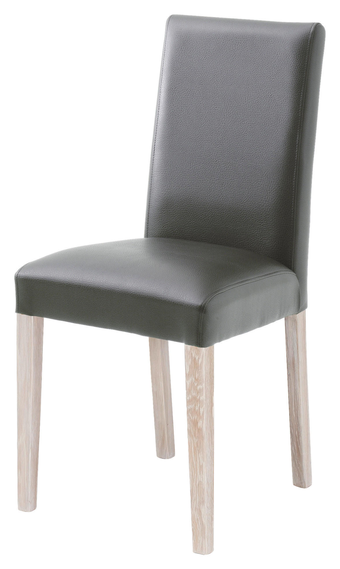 STUHL  Beinauswahl, Stoffauswahl Lederlook  - Grau/Sonoma Eiche, KONVENTIONELL, Holz/Textil (44/92/57cm) - Carryhome