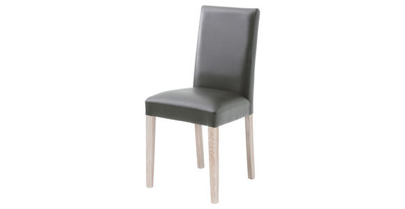 STUHL  Beinauswahl, Stoffauswahl Lederlook  - Grau/Sonoma Eiche, KONVENTIONELL, Holz/Textil (44/92/57cm) - Carryhome