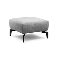 HOCKER Samt Hellgrau  - Hellgrau/Schwarz, Design, Textil/Metall (70/70/46cm) - SENSOO