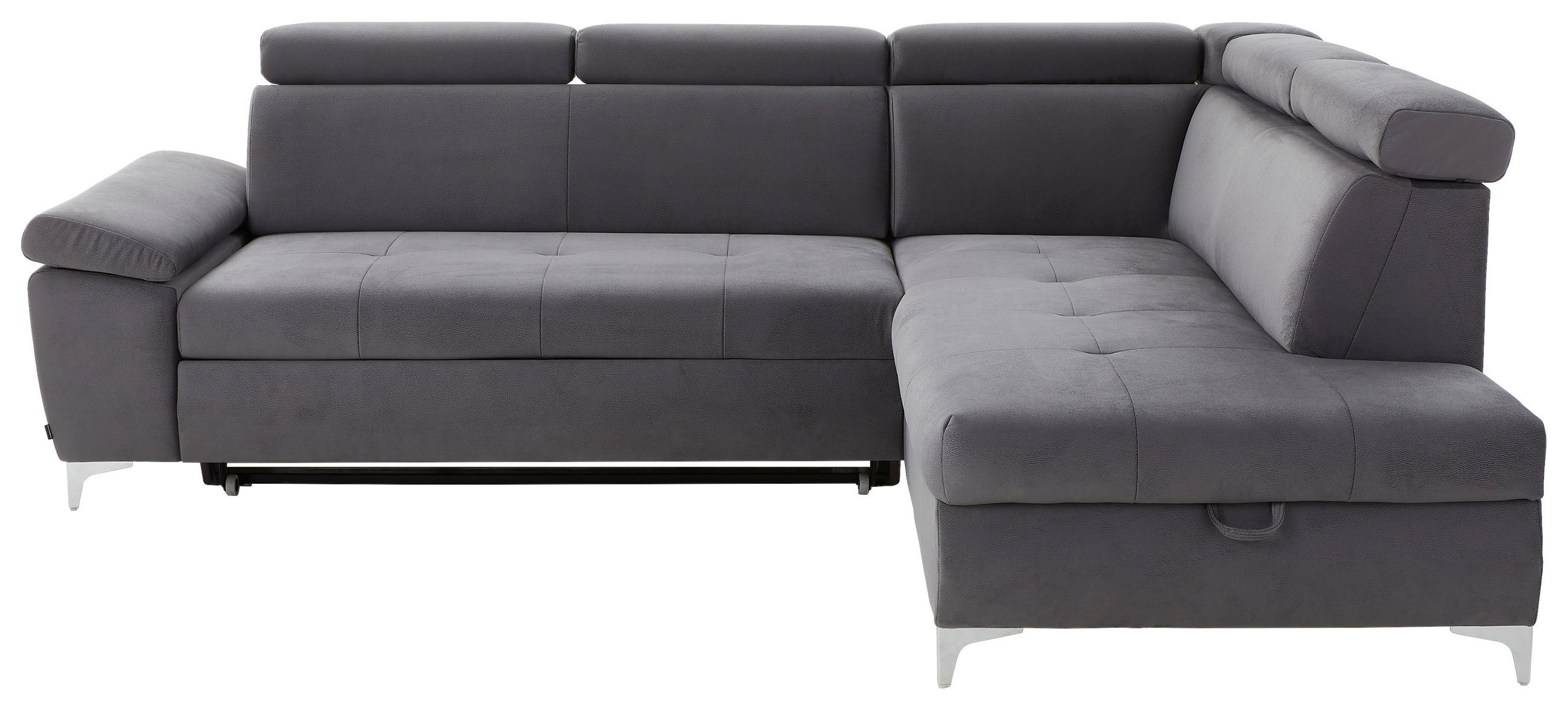 SAROKKANAPÉ textil sötétszürke  - sötétszürke, Konventionell, textil/fém (271/206cm) - Carryhome