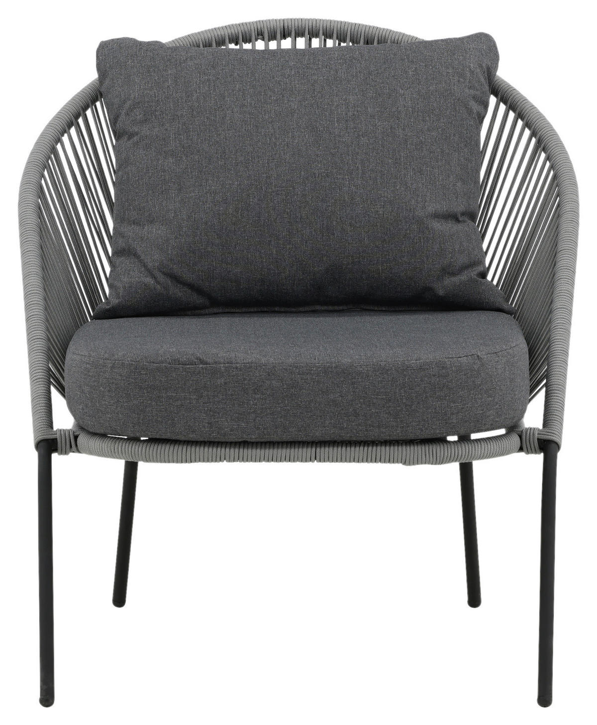 LOUNGESESSEL  - Schwarz/Grau, KONVENTIONELL, Kunststoff/Metall (73/78/85cm) - Gardenson