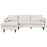 ECKSOFA 178/261 cm  in Cord Creme Rückenkissen, Kissenrolle, Sitzvorzug  178/261 cm  - Eichefarben/Creme, MODERN, Holz/Textil (178/261cm) - Carryhome