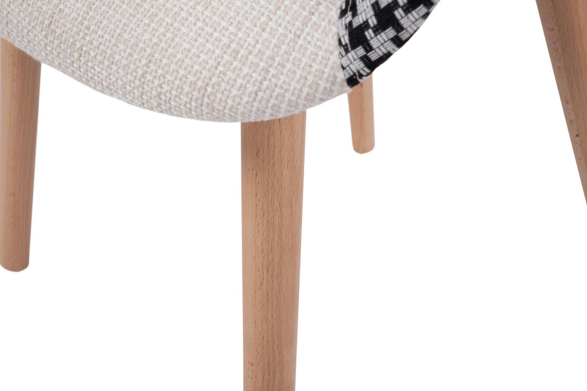 ARMLEHNSTUHL-SET 2 Stück  in Eisen  - Weiss/Buchefarben, Design, Holz/Kunststoff (62/80/61cm) - Kayoom