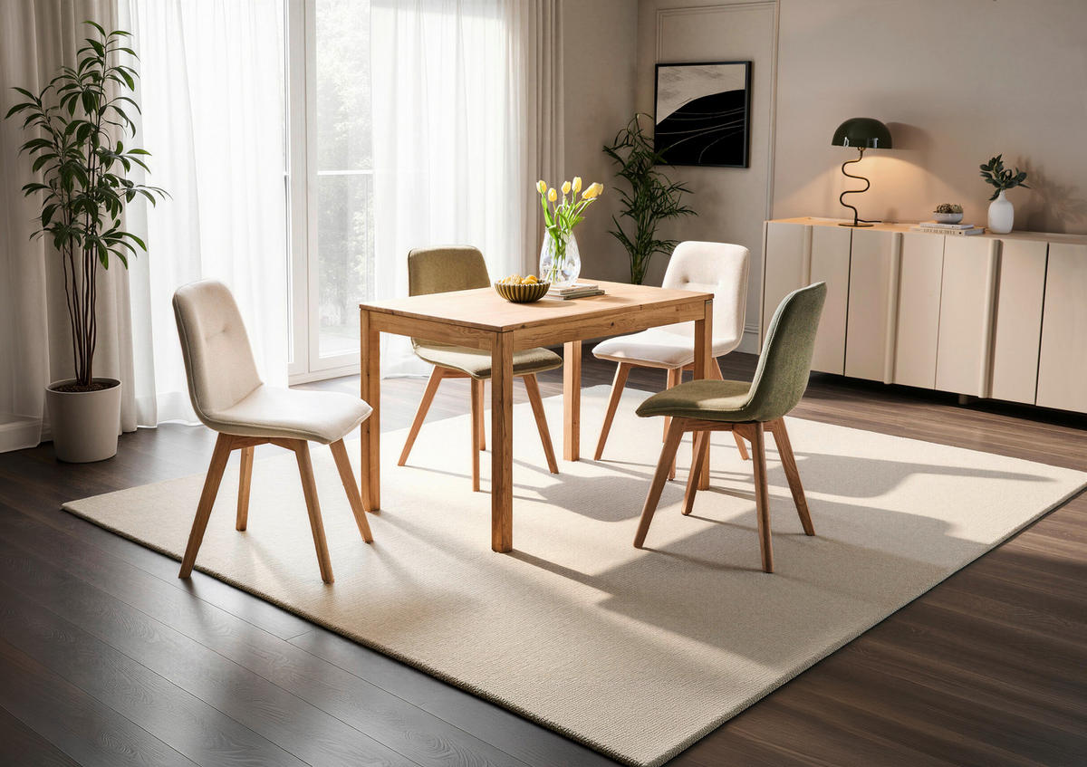 ESSTISCH Holz 110-160/70/75 cm  - Wildeiche, Natur, Holz (110-160/70/75cm) - Linea Natura