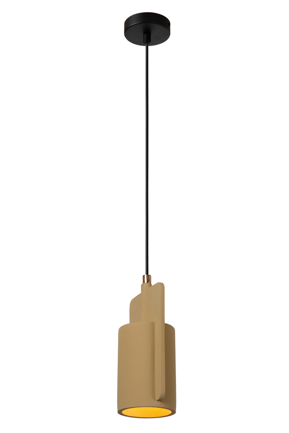 PENDELLEUCHTE Ninja 15.5/11.5/120 cm  - Gelb/Schwarz, Design, Stein (15.5/11.5/120cm) - Lucide