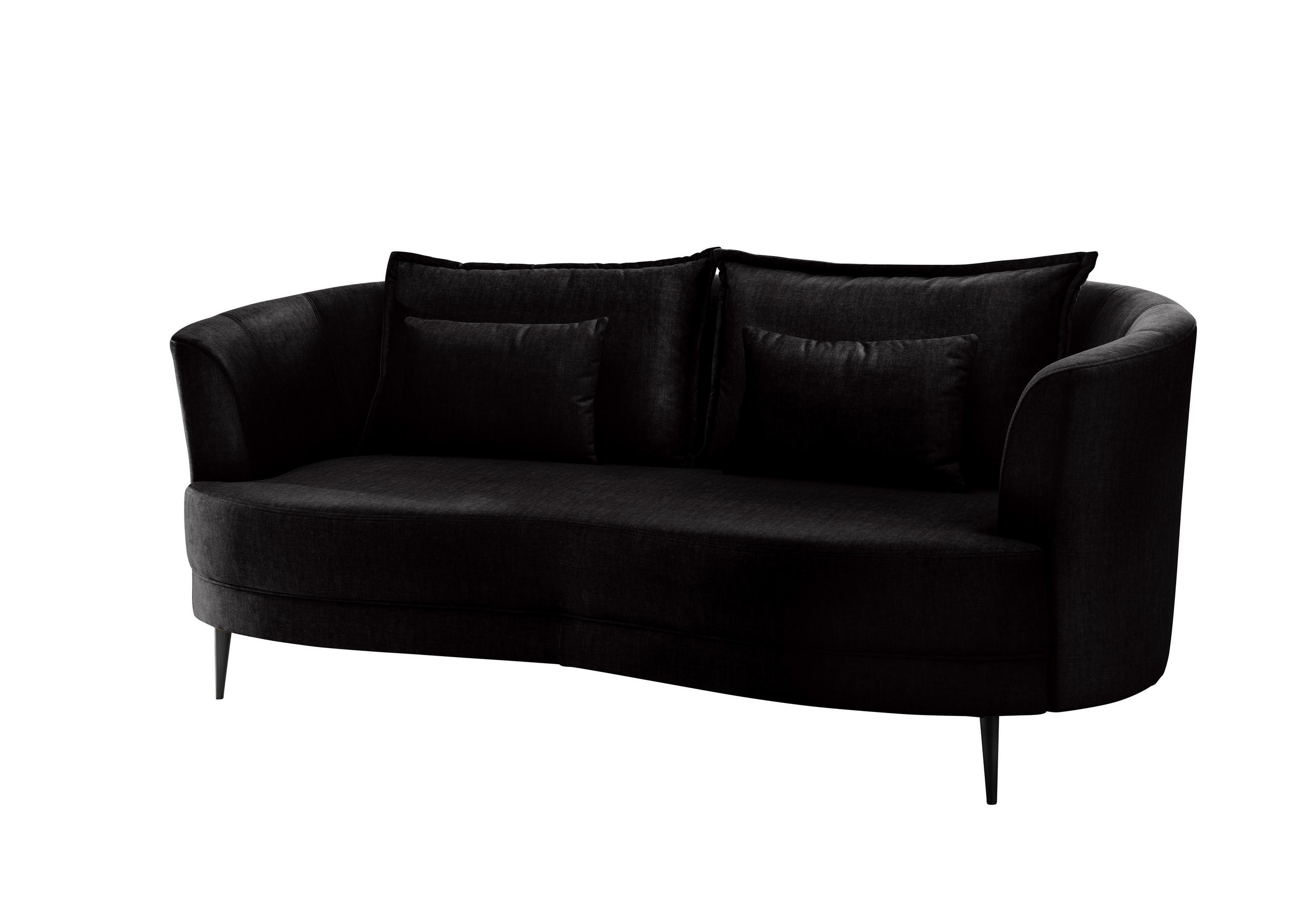 3-SITZER-SOFA in Velours Anthrazit  - Anthrazit/Schwarz, MODERN, Textil/Metall (209/85/101cm) - Livetastic
