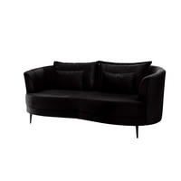 3-SITZER-SOFA in Velours Anthrazit  - Anthrazit/Schwarz, MODERN, Textil/Metall (209/85/101cm) - Livetastic