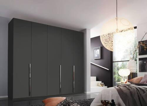 DREHTÜRENSCHRANK 251/223/60 cm 5-türig Graphitfarben  - Chromfarben/Graphitfarben, Design, Holzwerkstoff/Metall (251/223/60cm) - home24
