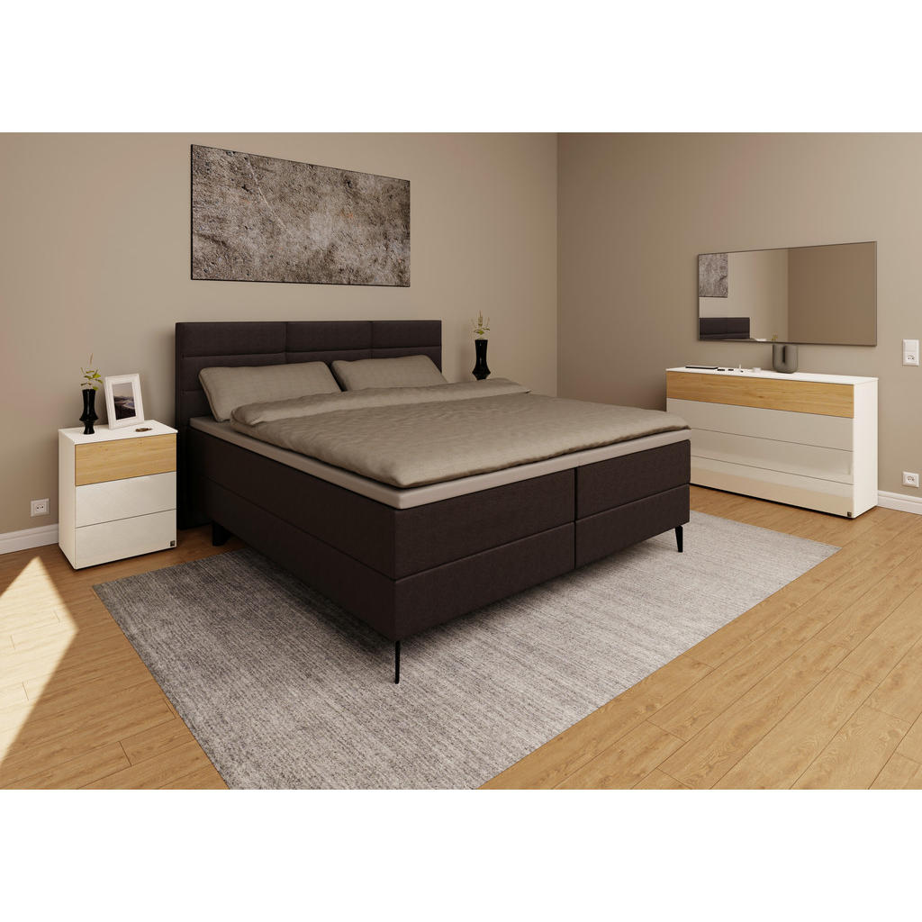 Thumbnail - Musterring Boxspringbett, Anthrazit, Textil, H4, 7-Zonen, Höhe ca. 22 cm, 180x200 cm, Dgm, Über- und Sondergrößen erhält...
