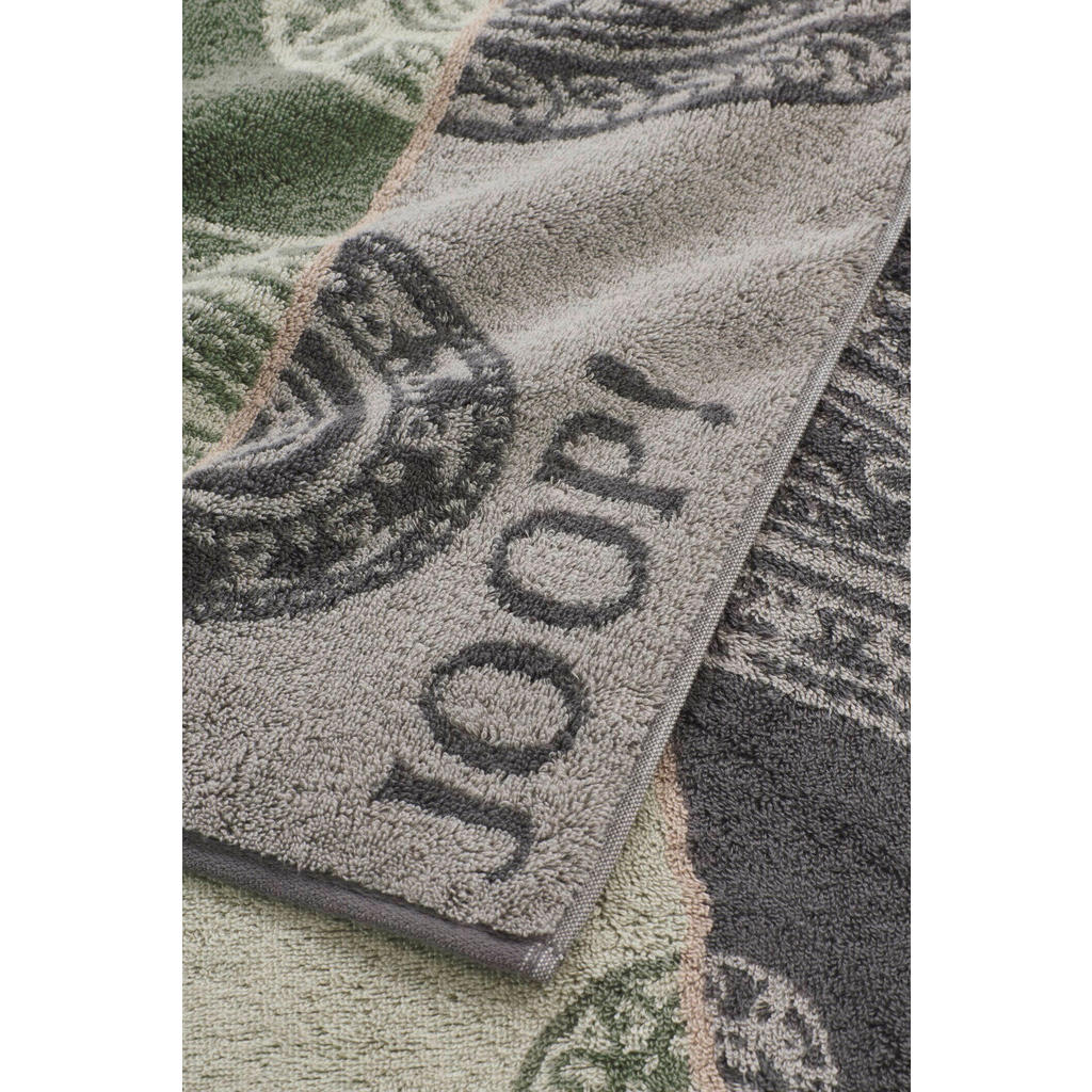 Thumbnail - Joop! Duschtuch Contour Paisley, Hellgrau, Dunkelgrau, Olivgrün, Textil, Paisley, 80x150 cm, Oeko-Tex® Standard 100, Auf...
